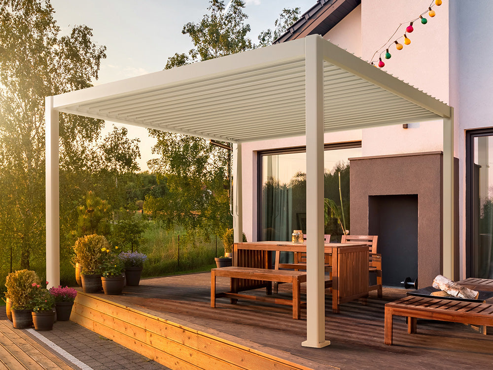 Überdachung Pavillon 3,6 x 3,6 Meter weiß kaufen – Sun Spa Germany