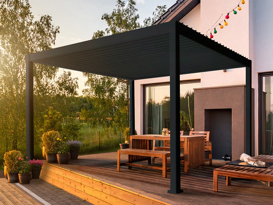 Überdachung Pavillon 3 x 4 Meter anthrazit kaufen – Sun Spa Germany